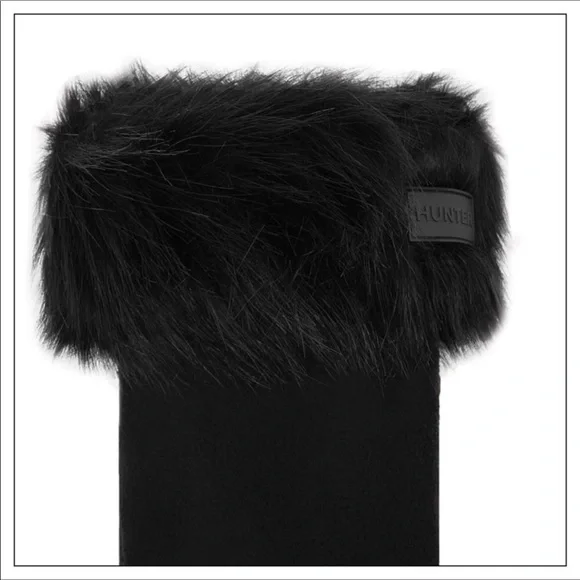 NWT Hunter black faux fur tall boot socks M 5-7 - Picture 3 of 10